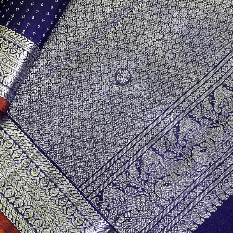 Kanchipuram Pure Silk Saree with Silver Zari