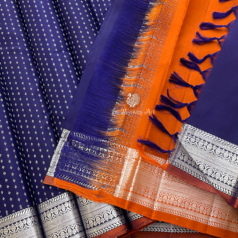 Kanchipuram Saree with Contrast Blouse