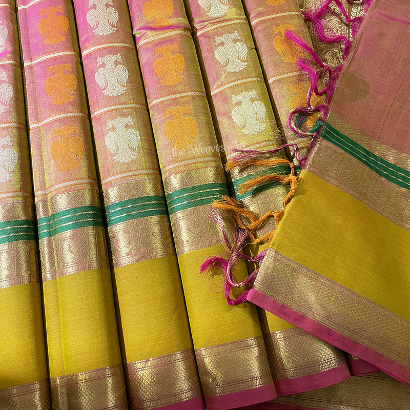 Kanchipuram Silk Cotton Saree with Zari