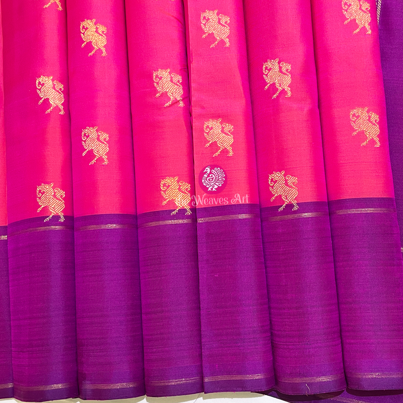 Kanchipuram Silk Saree - Yazhi Motifs