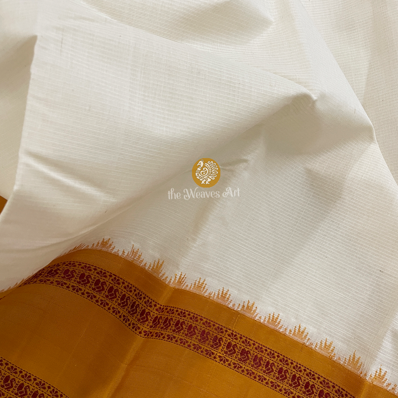 Kanjivaram Cotton Saree with Silk Borders