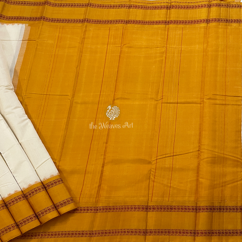 Korvai Kanchi Cotton Saree with Silk Borders