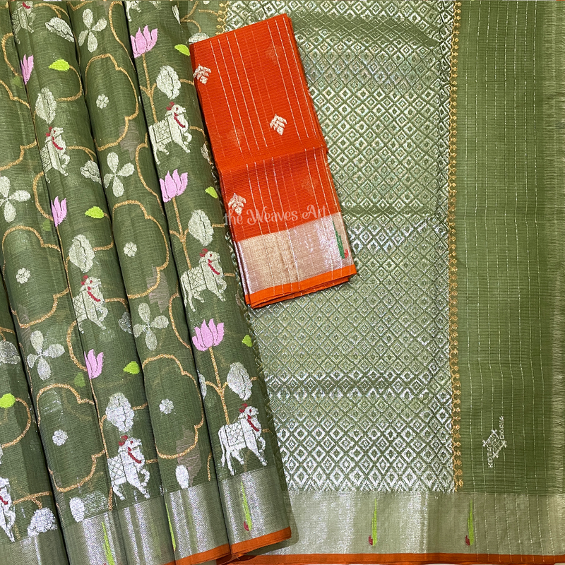 Kota Doria Pure Zari Saree