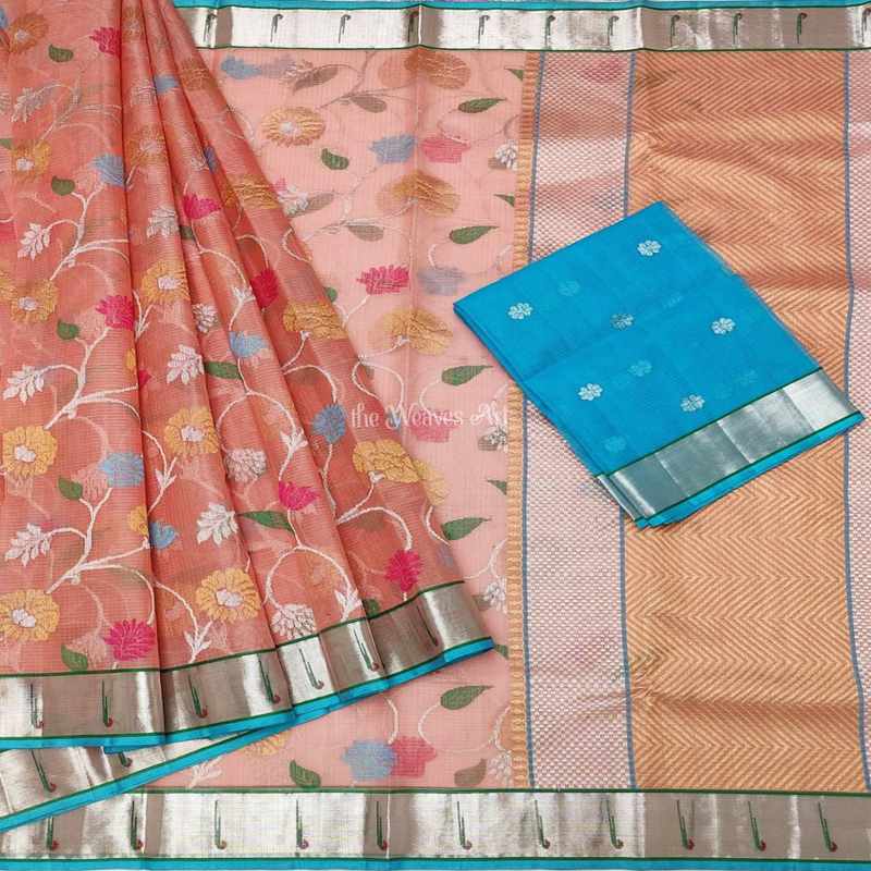 Kota Doria Saree with Pure Zari