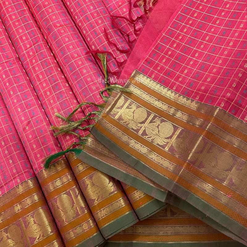 Lakshadeepam Kanchi Silk Cotton Saree with Zari