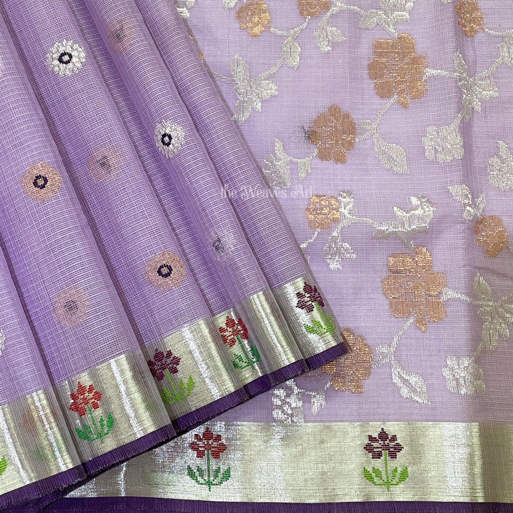 Lavender Color Kota Doria Saree