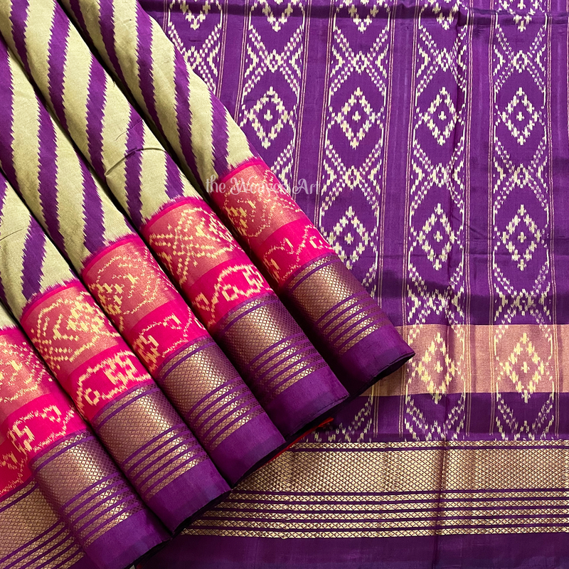 Leheriya Pochampally Ikat Silk Saree