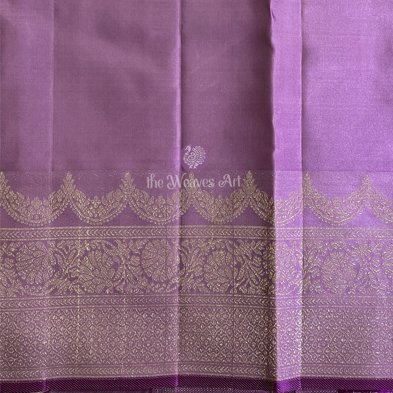 Lilac Color kanchipuram Silk Saree