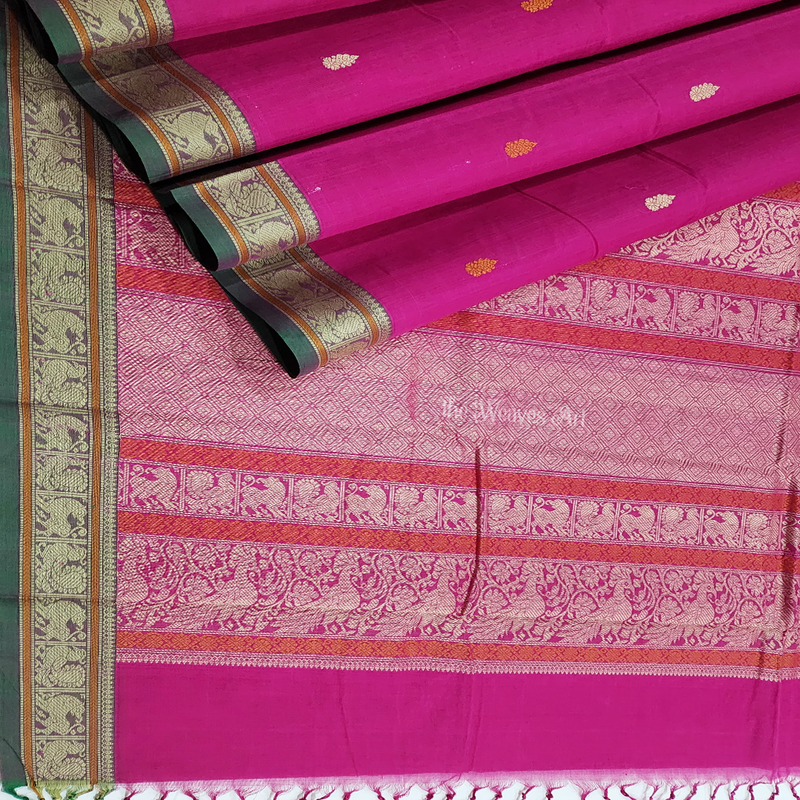 Magenta Pink kanchipuram Saree