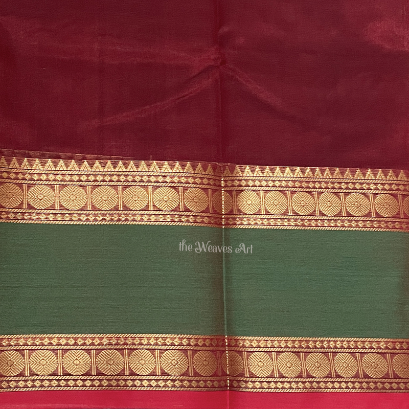 Maroon Kanchi Silk Cotton Saree