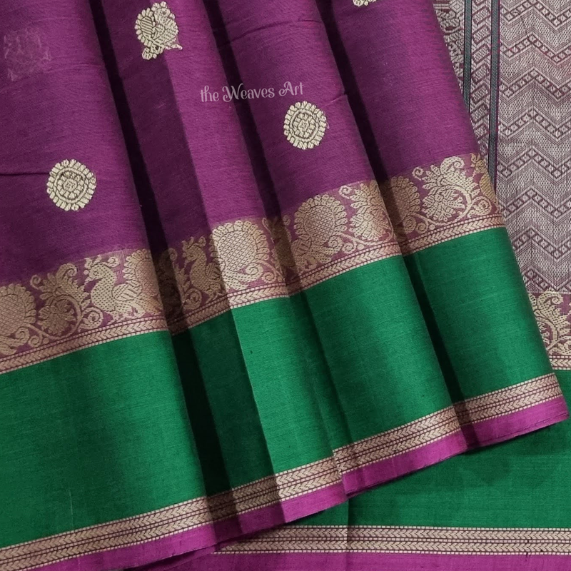 Mayil-Chakram Kanchi Cotton Saree