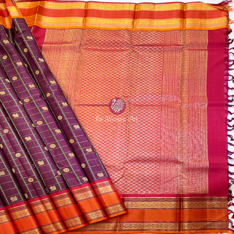 Morning Evening Borders Checks Kanjivaram Sarees