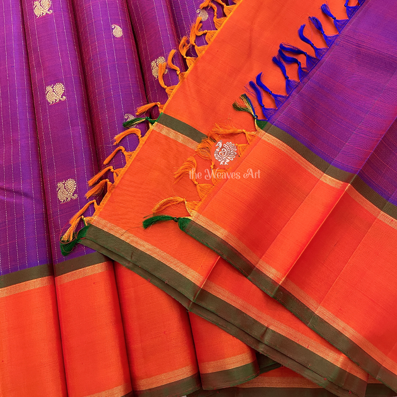 Needle Stripes Kanjivaram Sarees