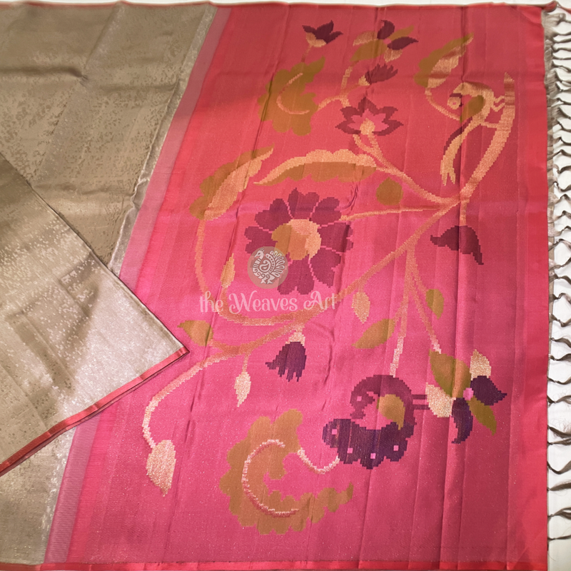 No Border Kanchipuram Saree with Paithani Pallu