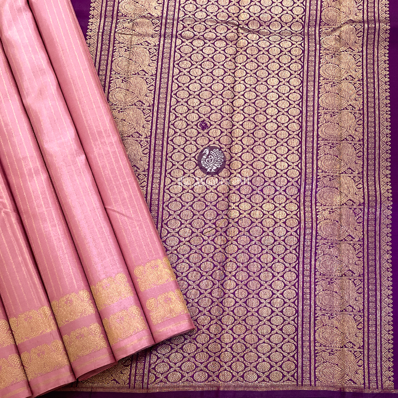 Onion Pink Kanchi Pattu Saree