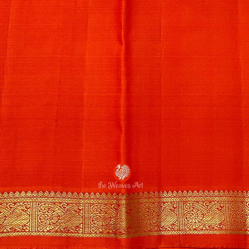 Orange Kancheepuram Pattu Saree