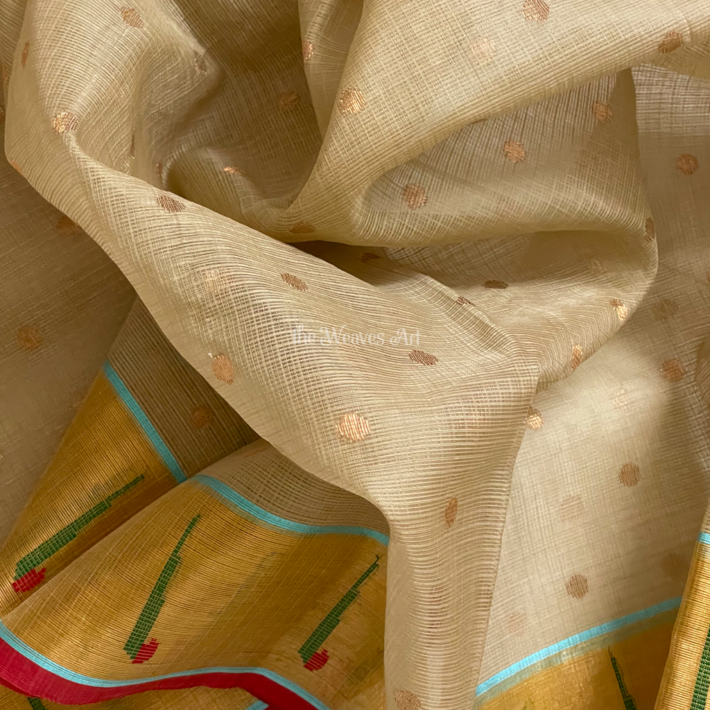 Paithani Kota Doria Pure Zari Saree