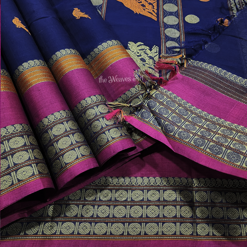 Parrot Motifs Kanchi Cotton Saree