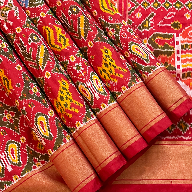 Patan Patola Ikat Silk Saree