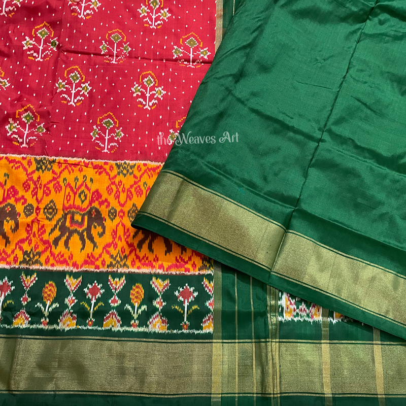 Patola-Pochampally Single Ikat Silk Saree