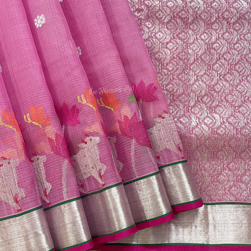 Pichwai Kota Doria Pure Zari Saree