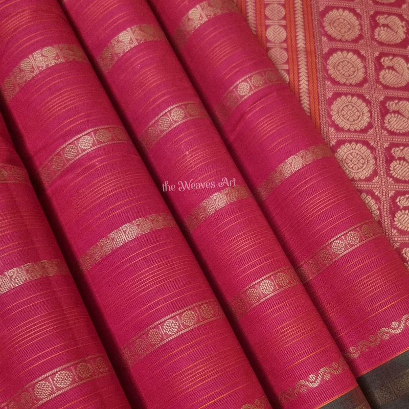 Pink Color Kanchi Cotton Saree