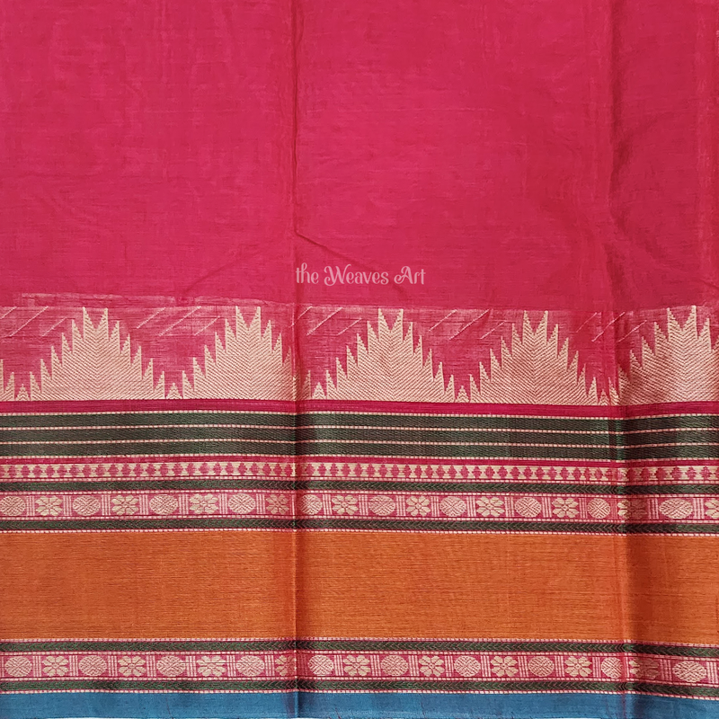 Pink Kanchi Cotton Saree with Blouse