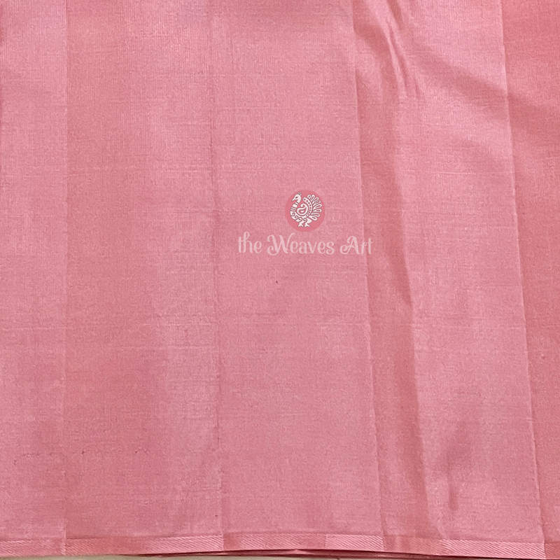 Vismaya - Handloom Borderless Checks Kanchipuram Pure Silk Saree with Paithani Pallu (Silk Mark Certified)
