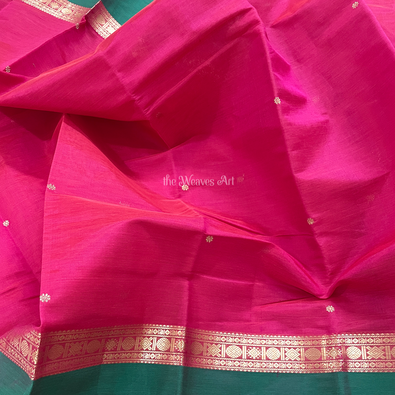 Pink Kanchipuram Silk Cotton Saree
