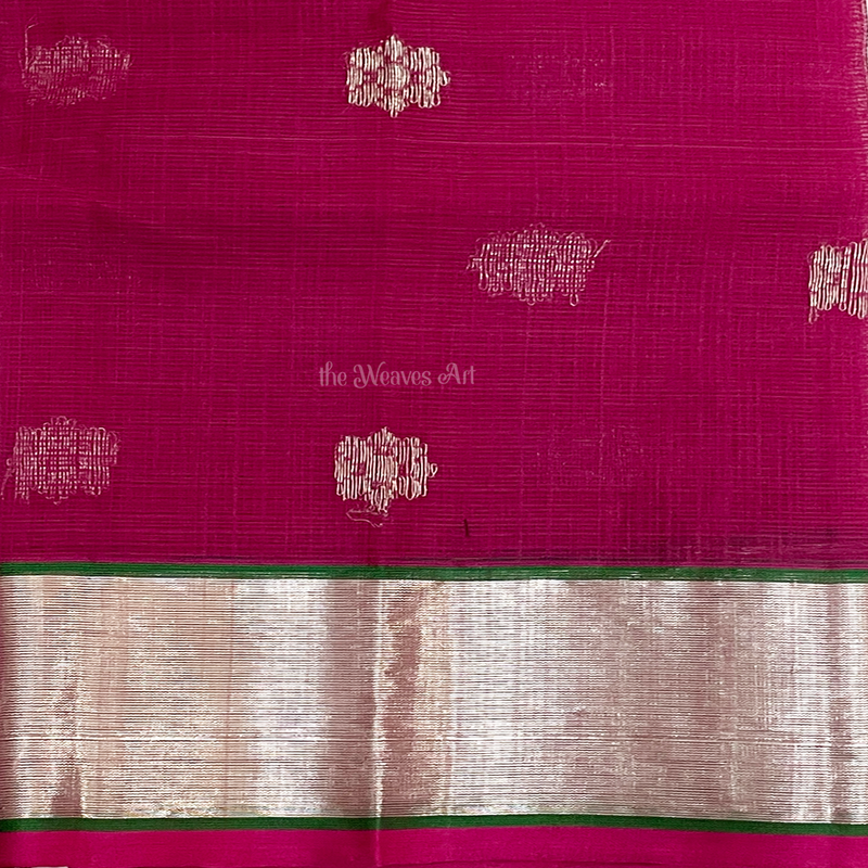 Pink Kota Doria Pure Zari Saree