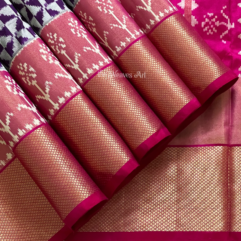 Pinwheel Pattern Ikat Silk Saree