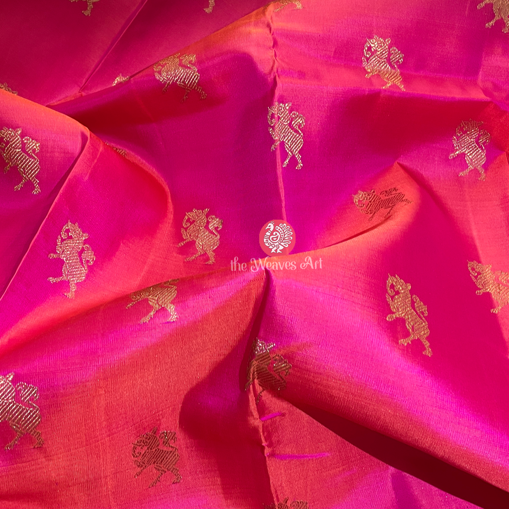 Yazhi Motifs Kanchipuram Pure Silk Saree
