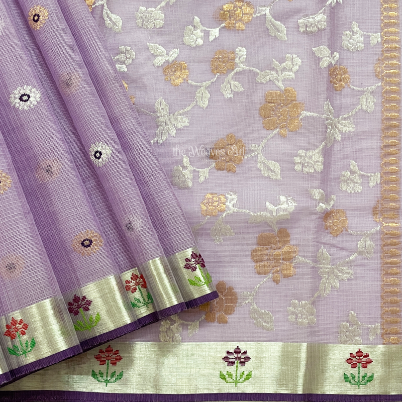 Pure Zari Handloom Kota Doria Saree