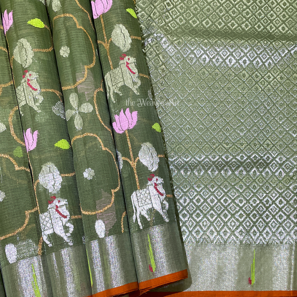 Pure Zari Kota Doria Saree