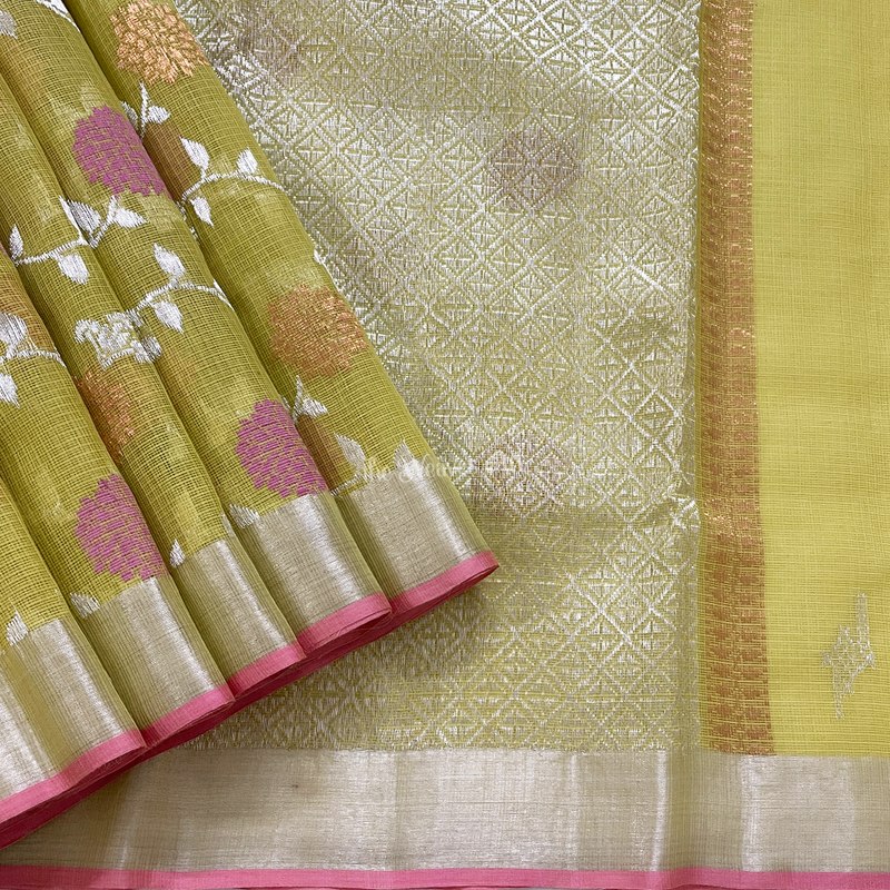 Pure Zari Kota Doria Saree