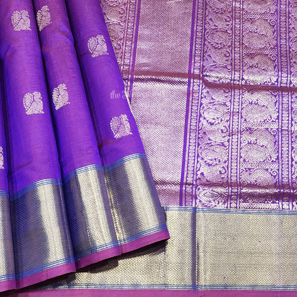 Purple Color Kanchi Silk Cotton Sarees