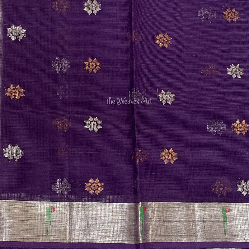 Purple Kota Doria Saree