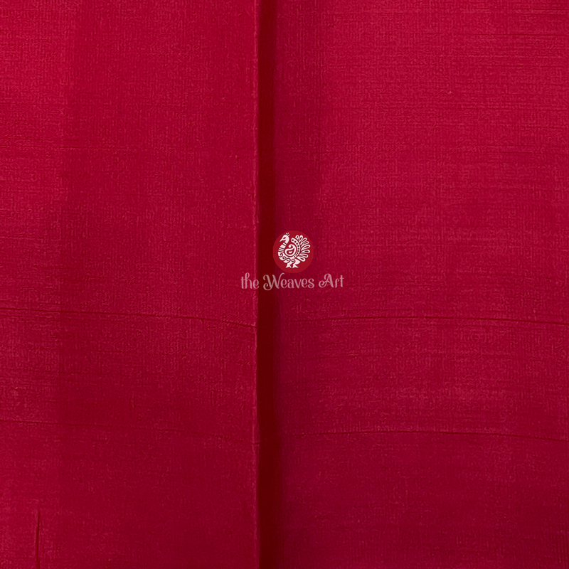 Red Borderless Kanjivaram Silk Sarees
