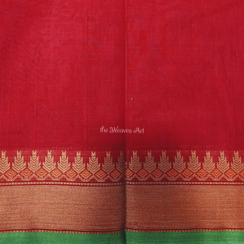 Red Color Bomkai Kanchi Cotton Saree