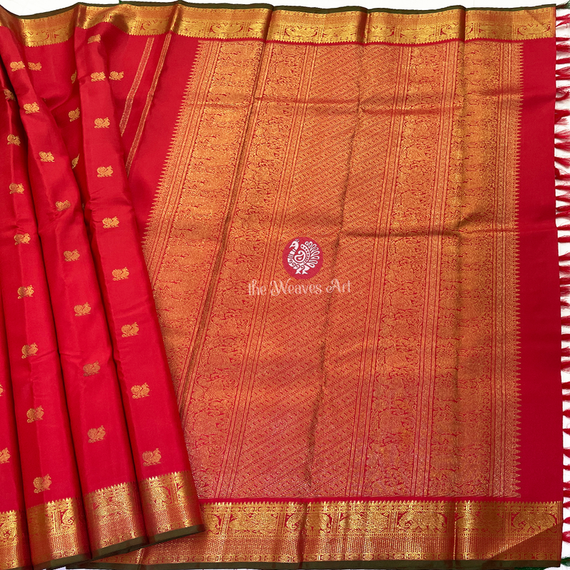 Red Kanjivaram Pure Silk Saree