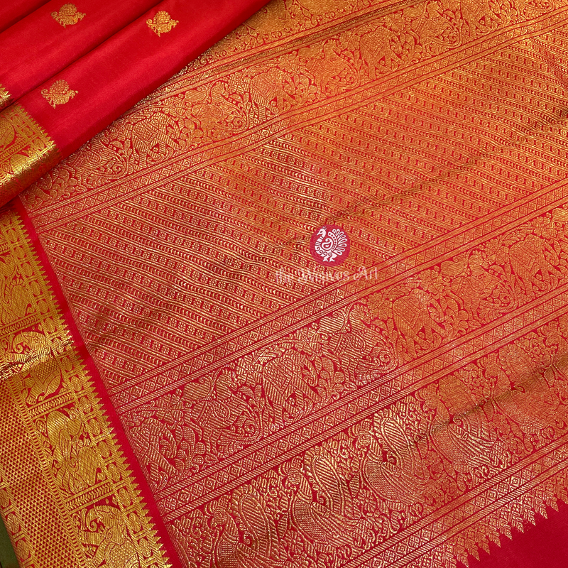 Red Pure Kanchipuram Pattu Saree