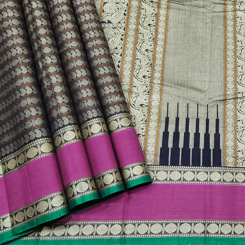 Rettai Pettu Kanchi Cotton Saree