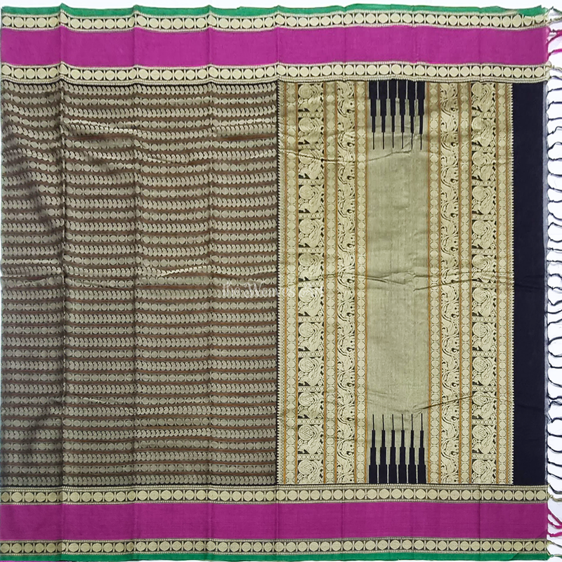 Rettai Pettu Kanchipuram Cotton Saree