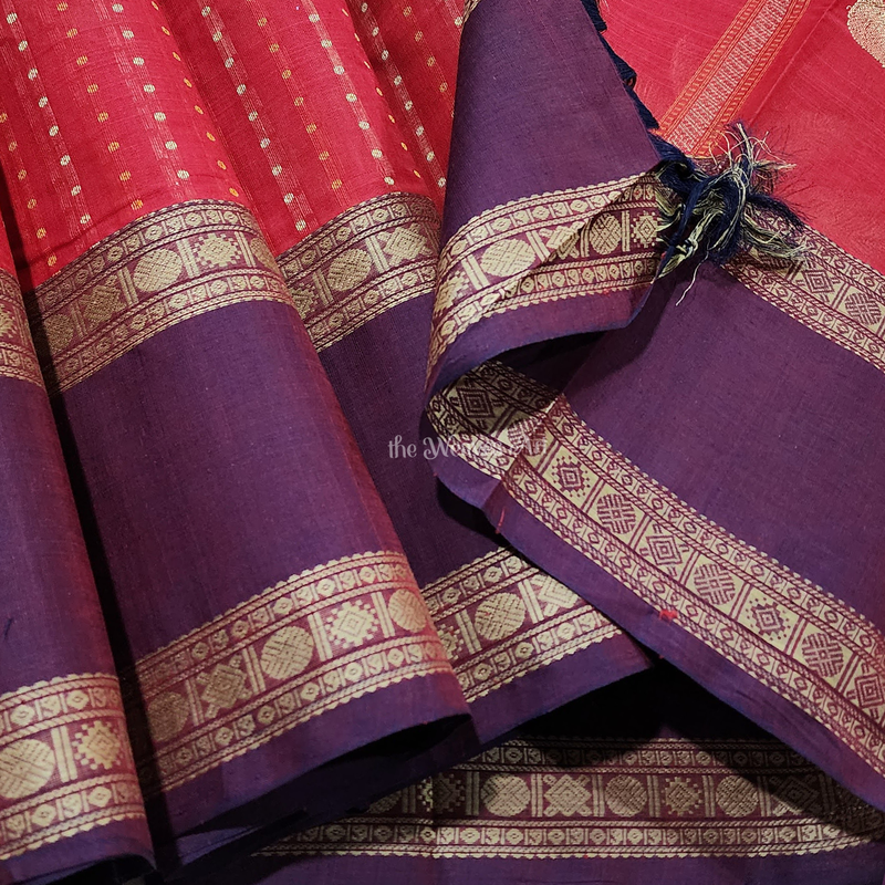 Rettai Pettu kanchi Cotton Saree