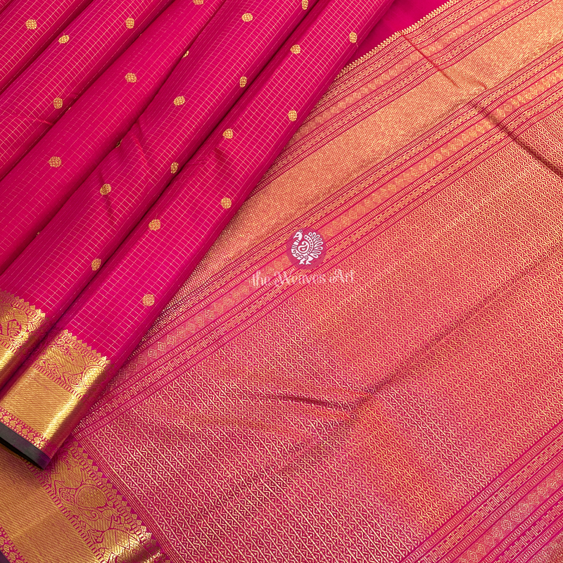 Rose red Kanchi pattu saree