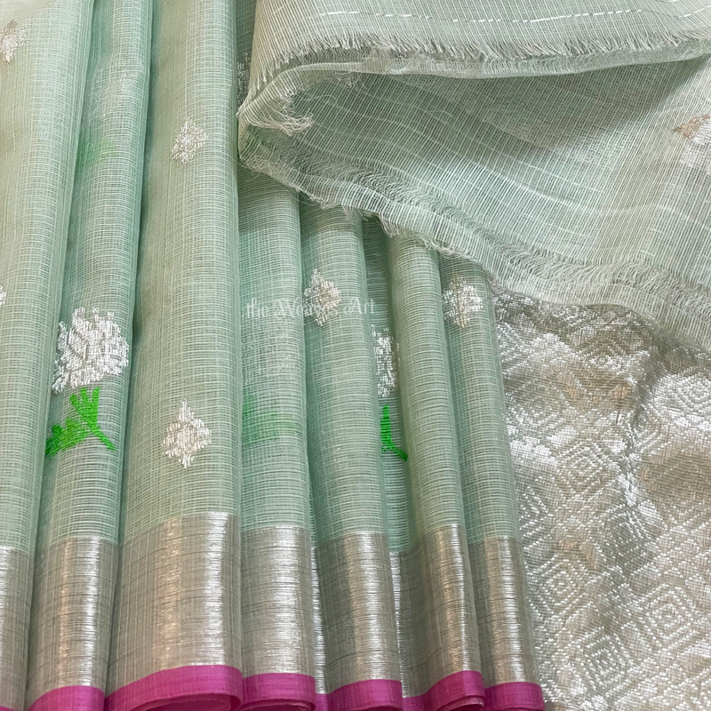 Silver Zari Kota Saree