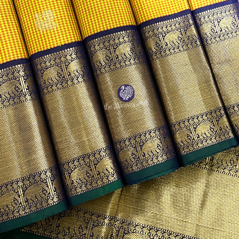 Small Check Kanchi Pattu Sarees