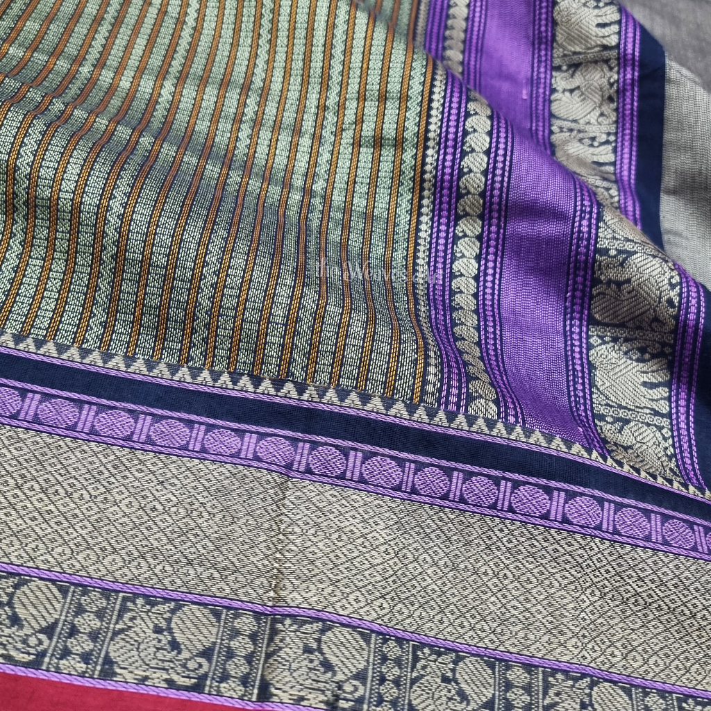 Stripes Handloom Kanchi Cotton Saree