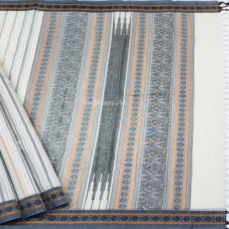 Stripes Kanchi Cotton Handloom Saree