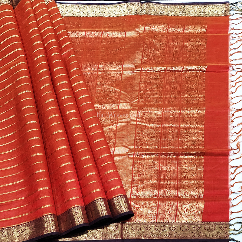 Stripes Kanchi Cotton Saree